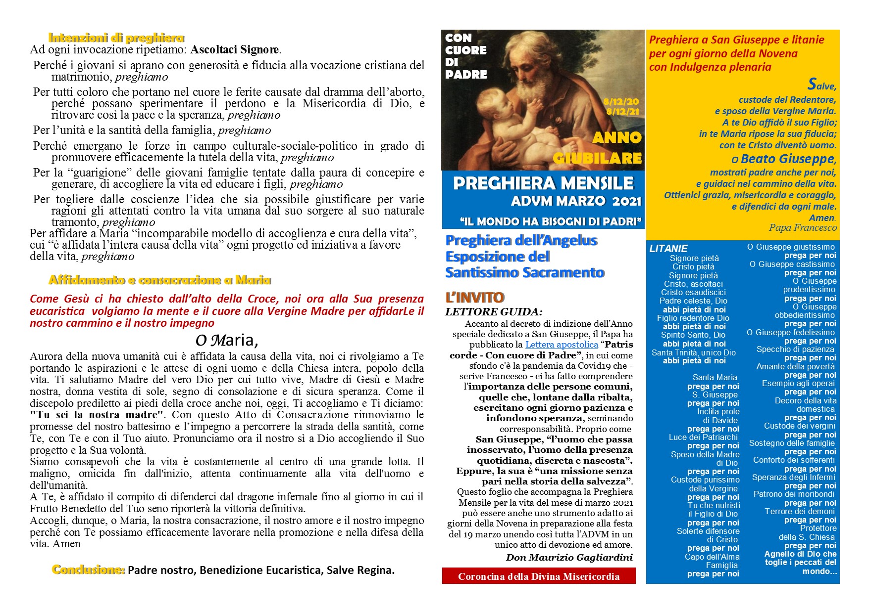 Un Anno Intero Dedicato A San Giuseppe Associazione Difendere La Vita